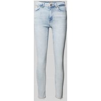 Only Skinny Fit Jeans aus Baumwoll-Mix mit Fransen Modell 'BLUSH' in Jeansblau, Größe XS/32 von Only