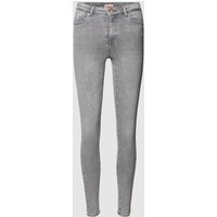 Only Skinny Fit Jeans im Used-Look Modell 'POWER' in Mittelgrau, Größe M/32 von Only