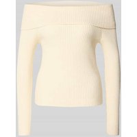 Only Slim Fit Strickpullover aus Viskose-Mix Modell 'KATIA' in Offwhite Melange, Größe S von Only