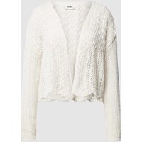 Only Strickjacke mit Muschelsaum Modell 'NOLA' in Offwhite, Größe S von Only