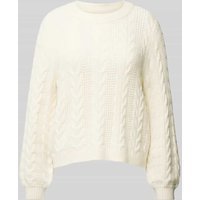 Only Strickpullover mit Rundhalsausschnitt Modell 'RUBINA' in Offwhite Melange, Größe XS von Only