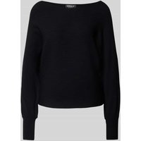 Only Strickpullover mit U-Boot-Ausschnitt Modell 'ADALINE' in Black, Größe M von Only