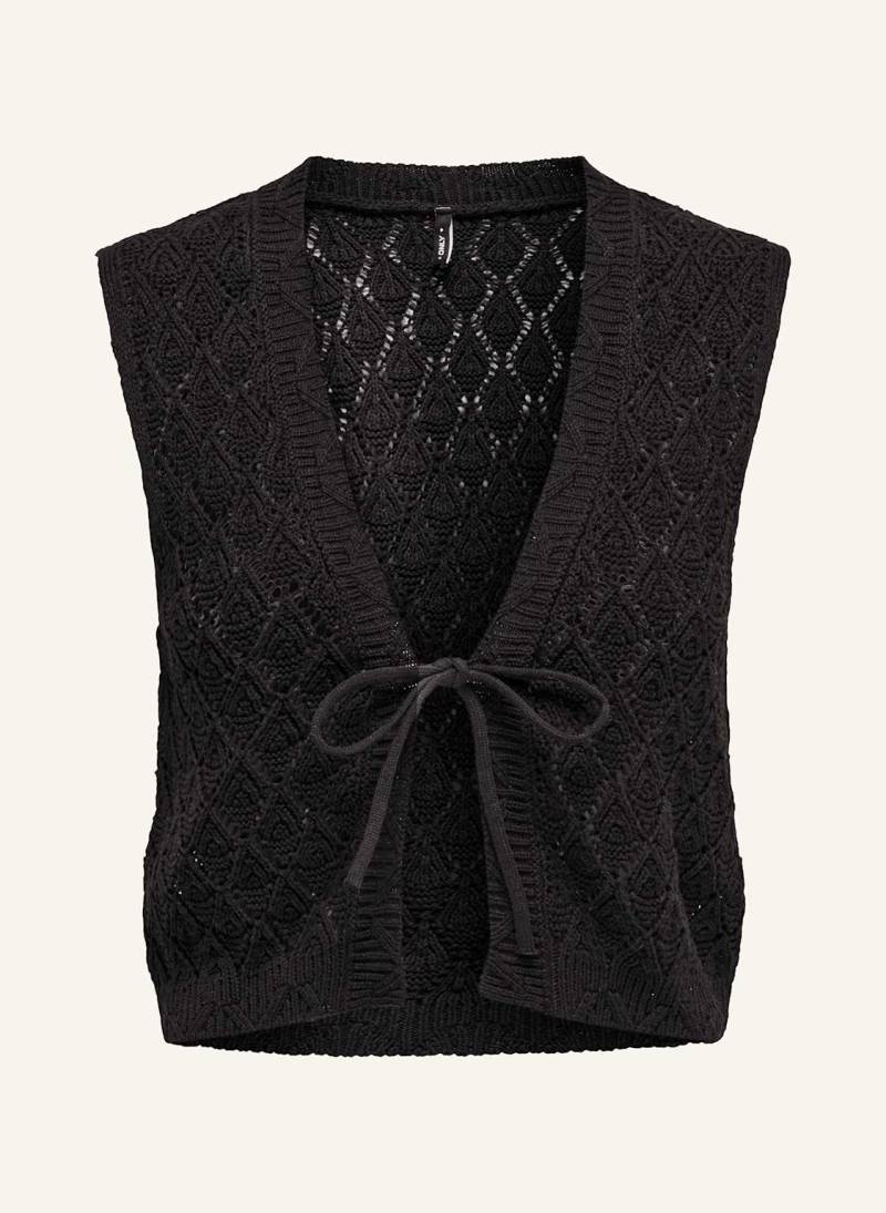 Only Strickweste schwarz von Only