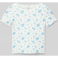 Only T-Shirt mit Allover-Muster Modell 'KOGEVIG' in Offwhite, Größe 146 von Only