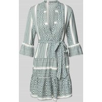 Only Tailliertes Blusenkleid mit Allover-Muster Modell 'ATHENA' in Schilf, Größe M von Only