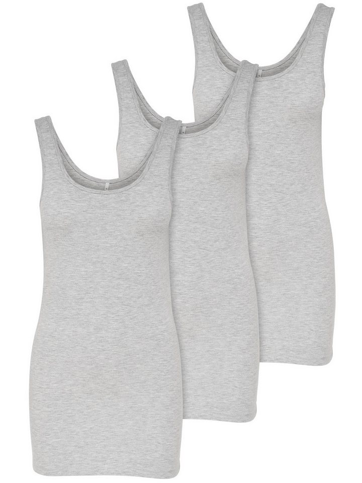 ONLY Tanktop Live Love (3-tlg) Lange Tops, elastische Baumwollqualität von ONLY