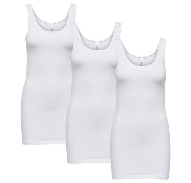 ONLY Tanktop ONLY 3er Pack Damen Top Live Love Long Basic Tank Tops von ONLY