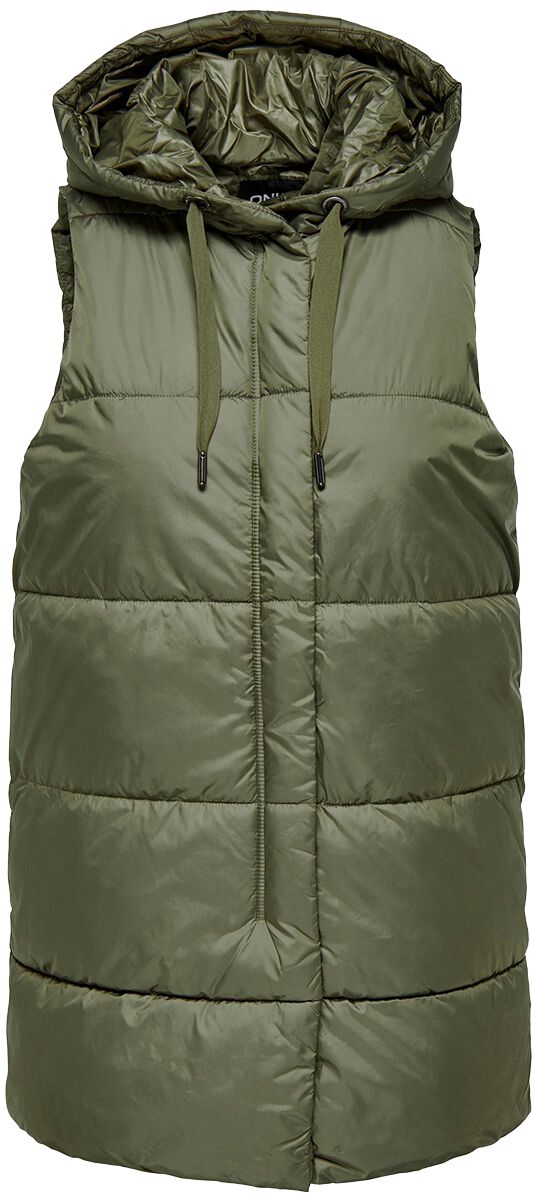 Only Weste - ONLNewasta Puffer Waistcoat - XS bis XL - für Damen - Größe L - oliv von Only