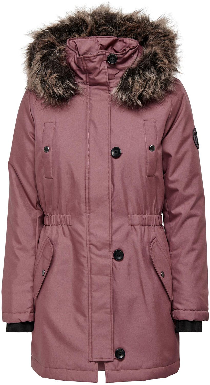 Only Winterjacke - ONLIris Fur Winter Parka - XS bis XL - für Damen - Größe S - altrosa von Only