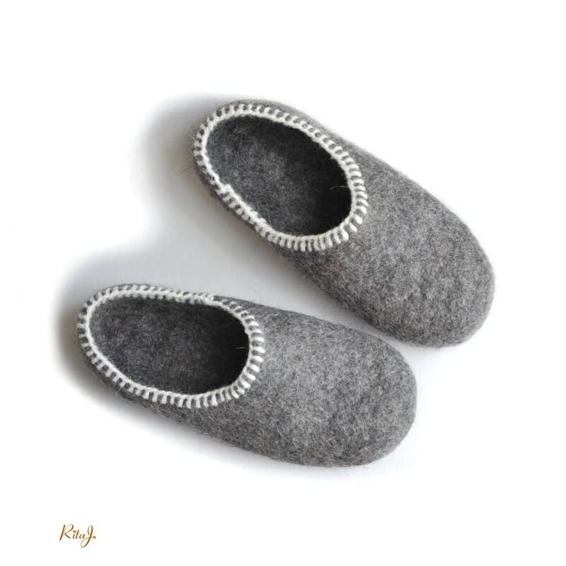 Eco Friendly -Grau - Gefilzte Hausschuhe von OnlyEcoFriendly