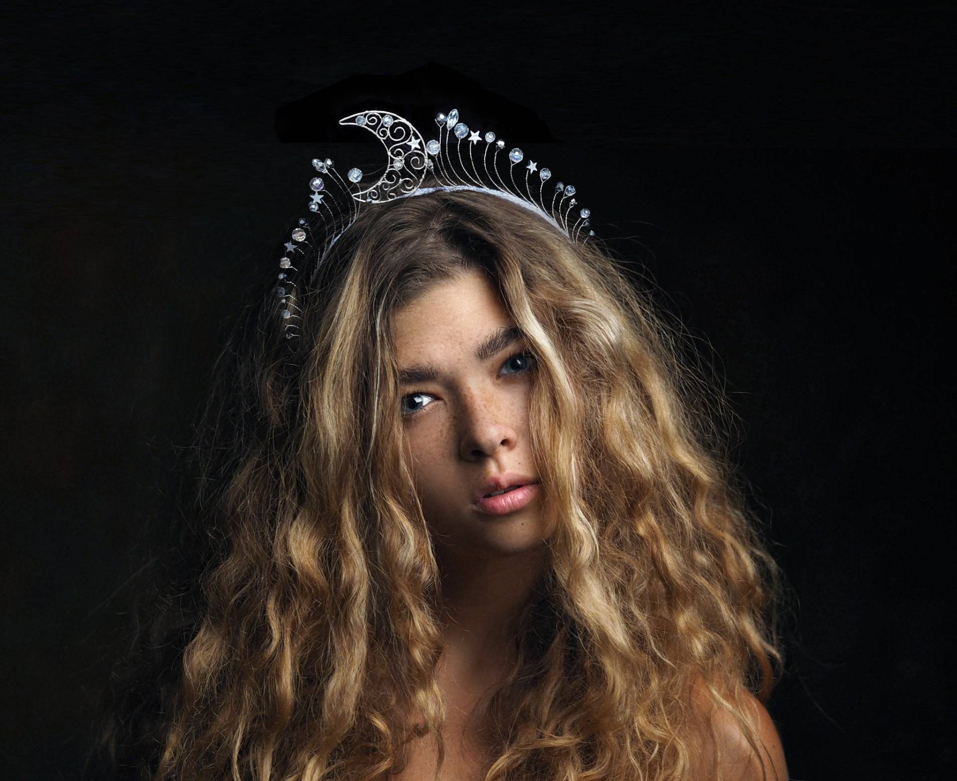 Crystal Moon Brautkrone Sternschmuck, Silver Tiara Crystal Moon Brautkrone Sternschmuck, Silver Tiara von OnlyForYouDesign
