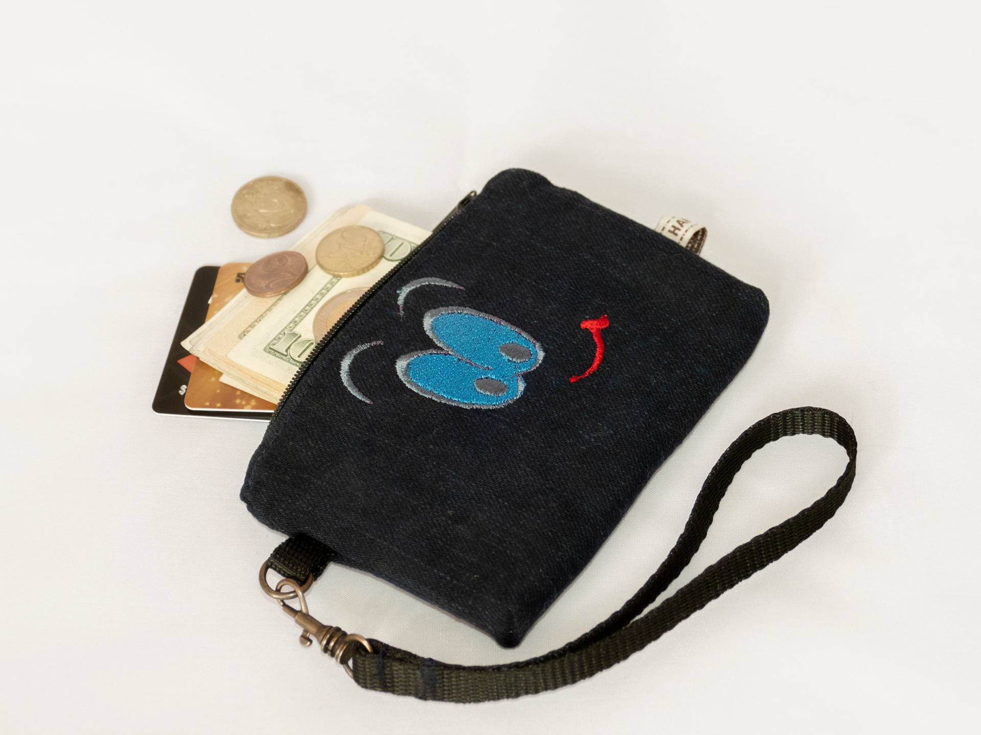 Kleine Münze Geldbörse, Denim Ändern Geldbörse Mit Reißverschluss von OnlyOneExclusive