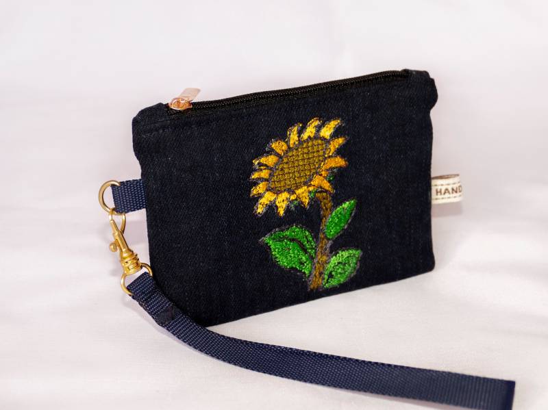 Sonnenblume Münze Geldbörse Reißverschluss Für Frauen, Stickerei Beutel von OnlyOneExclusive