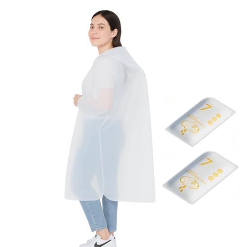 OnlyPRIME Regenponcho Damen & Herren – Leichter Regenmantel Wasserdicht, 2er Pack Raincoat Women Men, Kompakt für Reisen, Festivals & Outdoor, Regencapes mit Kapuze von OnlyPRIME