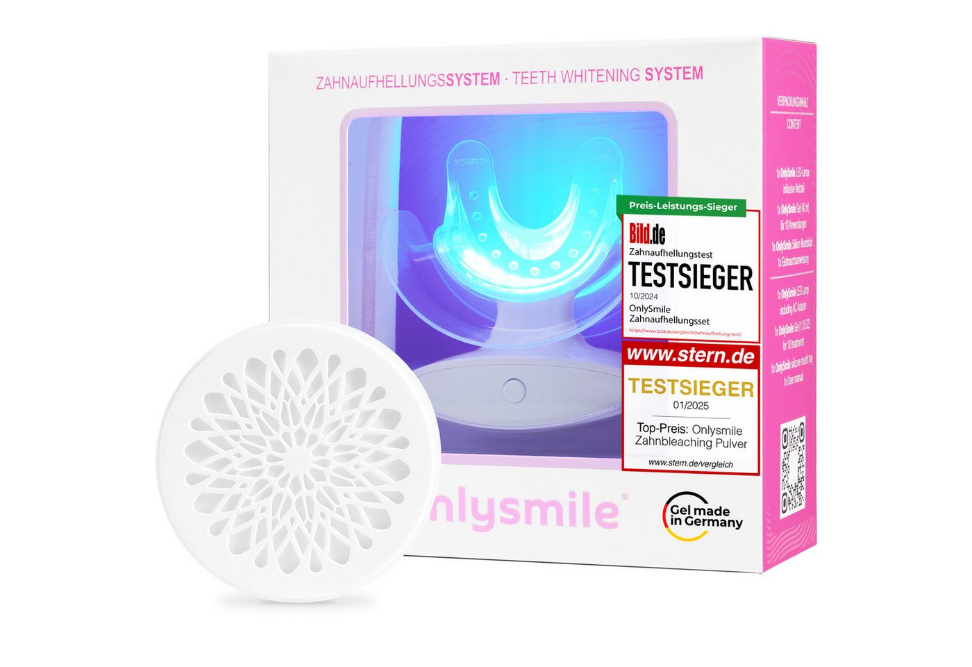 OnlySmile Zahnbleaching-Kit Dream Team Bundle – Zahnbleaching Set mit Zahnpulver, Enthält 1xSet + 1xPulver von OnlySmile