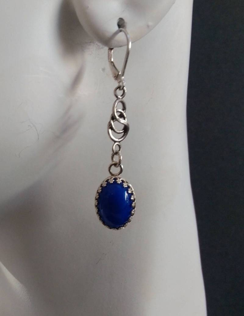 Bunte Stein Und Sterling Baumeln Ohrringe/Ovale Steine Sterling/Kostenloser Versand/Für Frauen Mädchen von OnlyStoneJewelry