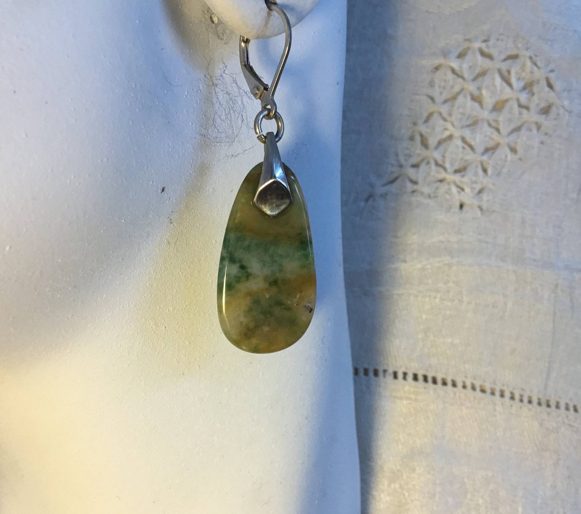 Grüne Ohrhänger/Pastell Blau Grüne Stein Tropfen/Multicolor Ohrringe/Frauenschmuck von OnlyStoneJewelry