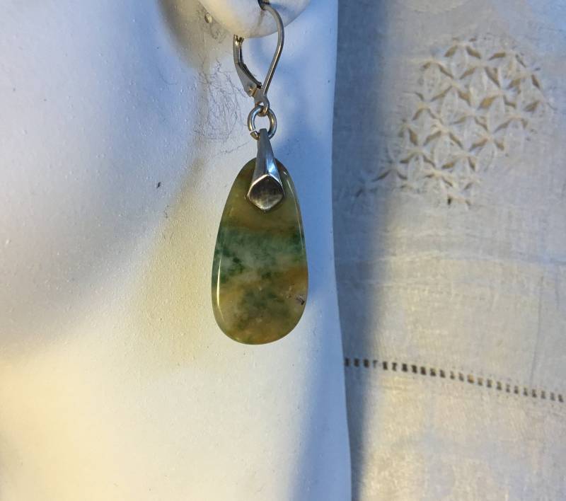 Grüne Ohrhänger/Pastell Blau Grüne Stein Tropfen/Multicolor Ohrringe/Frauenschmuck von OnlyStoneJewelry