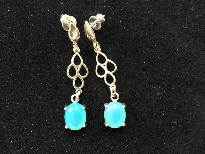 Hellblaue Ohrhänger/Hellblaue Ohrhänger Mit Sterlingsilber/Neonblauer Schmuck/Kostenloser Versand/Versandkostenfrei von OnlyStoneJewelry