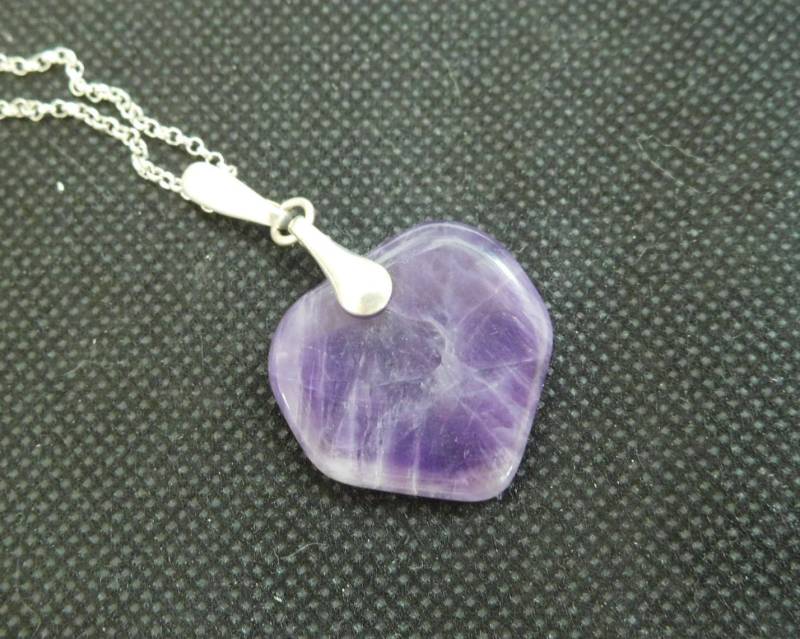 Lila Amethyst Halskette/Lila Schmuck/Heilsteine/Stein Und Sterling/Mauve Anhänger von OnlyStoneJewelry