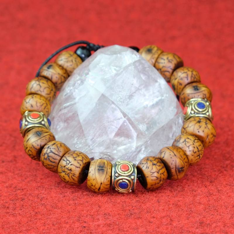 Armband Bodhi Baum Braun Samen Männer Schmuck Nepal 13mm Natur S64 von Onlybestqualitynepal