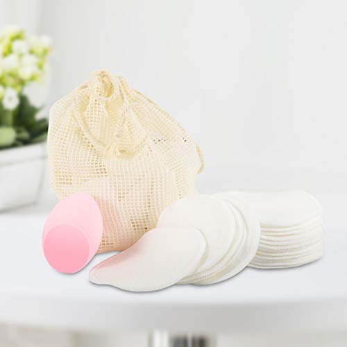 Premium Make-up Entferner Pads 21 Pack mit Beauty Blender | Bio-Baumwolle-Pads | Wiederholte Verwendung | Ultra Weich | Für alle Hauttypen | Plastikfrei | Aufbewahrungsbeutel | Waschbar von Onlylove