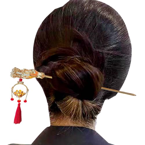 Haarstäbchen für Dutts | Frauen leuchtende Haarnadel,Mit leuchtender Laternenquaste, Essstäbchen-Haarnadeln im antiken Stil für Hanfu-Kopfschmuck-Haarstyling Onlynery von Onlynery