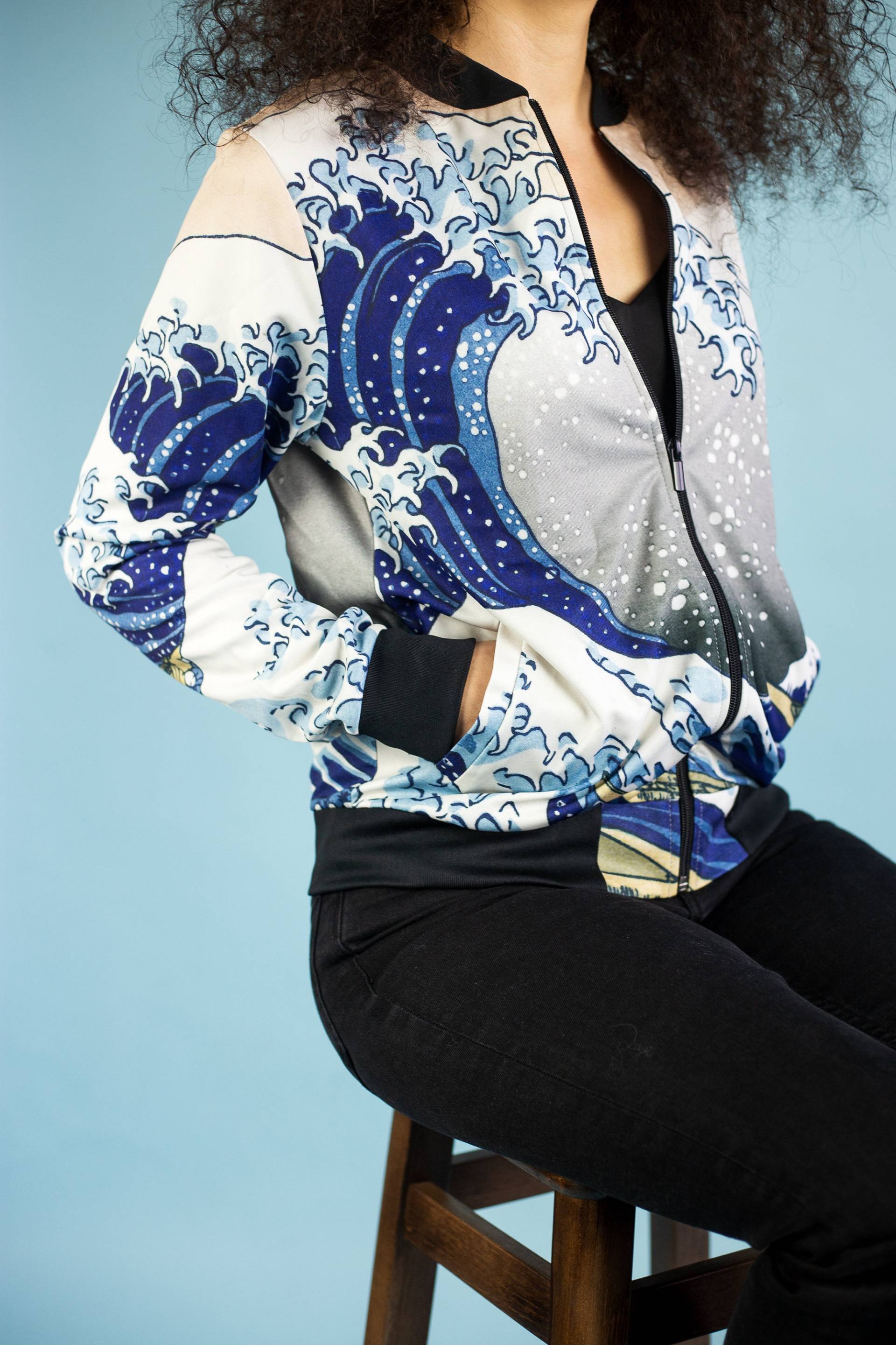 Kanagawa Bomberjacke "Die Große Welle Vor Kanagawa", Geschenk Für Freund von OnmeClothing