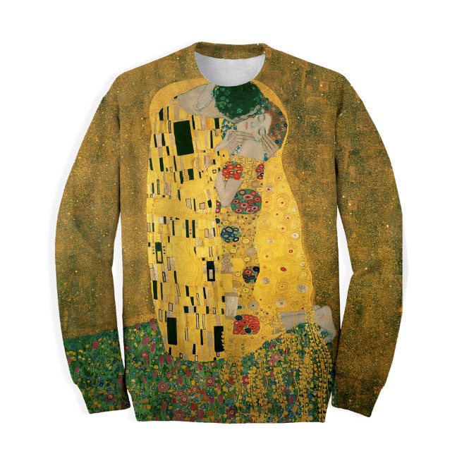 Sweatshirt Mit Gemälde "Der Kuss", Gustav Klimt Pullover, Impressionismus Geschenk Von Onme, Für Frau Ein Jahr Aus von OnmeClothing