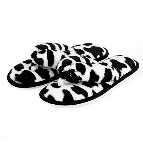 Damen Hausschuhe, Korallen-Fleece-Zehensteg, Flip-Flops, Hausschuhe für Damen, 1 Kuhmotiv, 40/41 EU Damen Hausschuhe, Korallen-Fleece-Zehensteg, Flip-Flops, Hausschuhe für Damen, 1 Kuhmotiv, 40/41 EU von Onmygogo