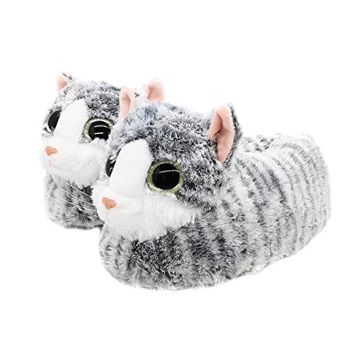 Onmygogo Damen indoor fuzzy winter tier cat plüsch soft kitty hausschuhe, reizende katze mit großen augen Grau 8-10.5 M US Onmygogo Damen indoor fuzzy winter tier cat plüsch soft kitty hausschuhe, reizende katze mit großen augen Grau 8-10.5 M US von Onmygogo