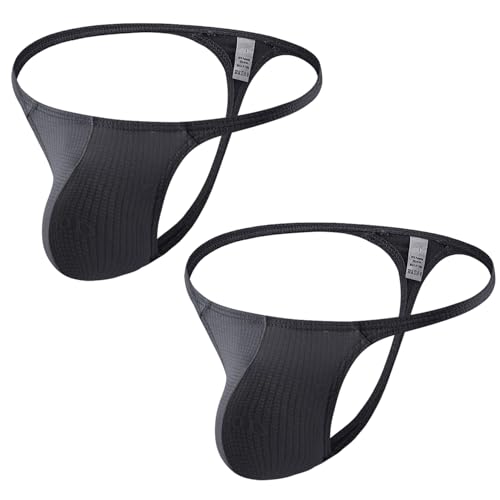 2 Stück Herren String Tanga Männer Unterwäsche Thong Atmungsaktiv Low Rise Komfortabel String für Männer Slip Unterwäsche Männer Unterhosen Men's Underwear von Onperpoe