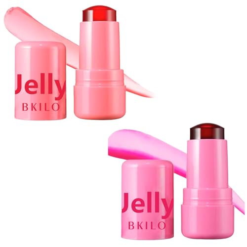 2 Stück Milk Jelly Blush 3-IN-1 Milk Jelly Blush Stick für Augen Wange und Lippen Langanhaltend & Aufbaubar mit Hyaluronsäure & Aloe Leicht Atmungsaktiv Make-Up-Set Für Mädchen Frauen von Onperpoe