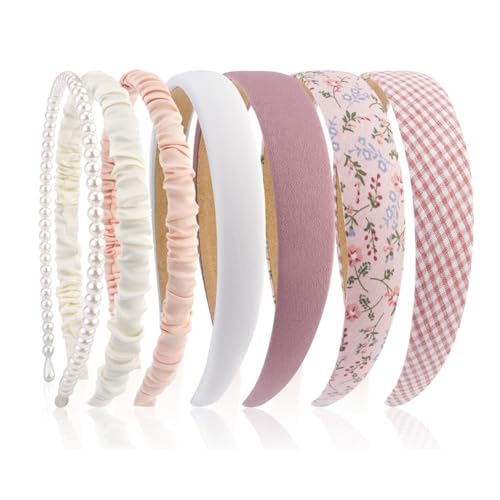7 Stück Haarreifen Damen Blumen Reine Farben Perlen Satiniert Stil Haarbänder Breite Stirnbänder für Damen Rutschfest Stirnband Haarreif Haarband für Damenhaare Mode Haarschmuck für Frauen Mädchen 7 Stück Haarreifen Damen Blumen Reine Farben Perlen Satiniert Stil Haarbänder Breite Stirnbänder für Damen Rutschfest Stirnband Haarreif Haarband für Damenhaare Mode Haarschmuck für Frauen Mädchen von Onperpoe