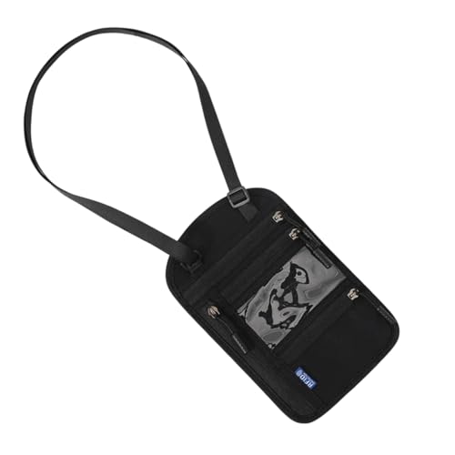 Brustbeutel mit RFID Schutz Anti-Diebstahl Reisegeldbeutel Brusttasche für Herren Dame Wasserdicht Reise Sicherheitstasche mit Verstellbarem Halsriemen für Passport Kreditkarten Münzen Geld (Schwarz) von Onperpoe