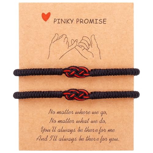 2 Stück Freundschaftsarmbänder Handgeflochtenes Seilarmband Verstellbares Freundschaftsarmband Damen Schwestern Glücksarmband Geburtstag Geschenk für Schwestern Bester Freunde Männer Damen von Onperpoe