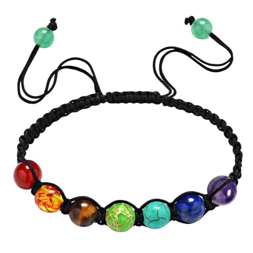 Edelstein 7 Chakra Armband Heilsteine Armband Einstellbare Naturstein Armbänder für Frauen Glücksarmband Damen Healing Reiki Energietherapie Glückbringen Talisman Schmuck Geschenke für Frauen Edelstein 7 Chakra Armband Heilsteine Armband Einstellbare Naturstein Armbänder für Frauen Glücksarmband Damen Healing Reiki Energietherapie Glückbringen Talisman Schmuck Geschenke für Frauen von Onperpoe