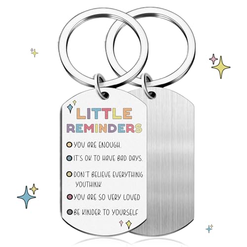 Onperpoe Little Reminders Schlüsselanhänger Geschenk für Psychische Gesundheit Erhebende Geschenke für Damen und Herren You Are Enough Keychin Inspirierendes Geschenk für Tochter Mutter Schulanfang von Onperpoe