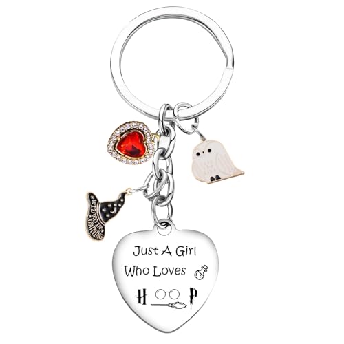 Onperpoe Schlüsselanhänger Personalisiert Zauber Thema Just A Girl Who Loves Edelstahl Keychain Beste Freundin Geschenke für Freundin Geburtstagsgeschenk Ostergeschenke Frauen Freundin Freund von Onperpoe