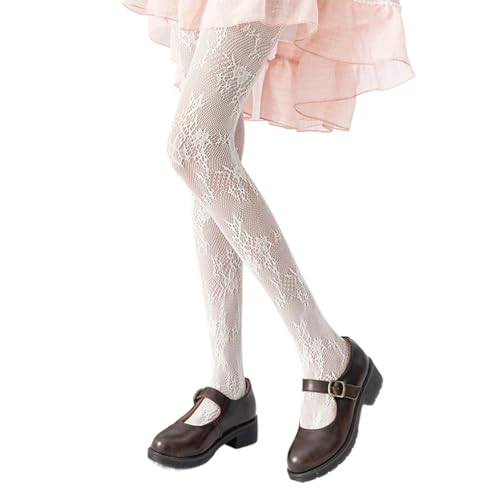 Onperpoe Strumpfhosen Damen Netzstrumpfhose Weiß 1 Paar Strumpfhosen Muster Spitze Floral Hollow Glitzer Strumpfhosen Damen Strumpfhosen NetzKawaii Strumpfhosen Strümpfe Netzstrumpfhose von Onperpoe