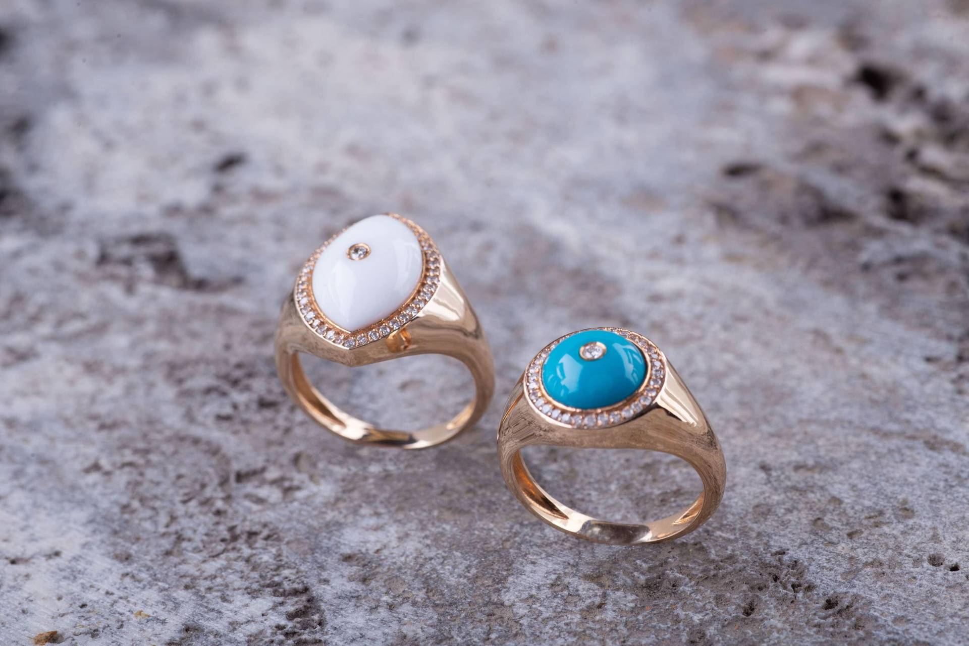 Diamantring Für Frauen, Einzigartiger Ring, 14K Solider Goldring, Auffälliger Auffällig, Einzigartiges Geschenk, Türkisfarbener Marquise von OnsevaFineJewelry