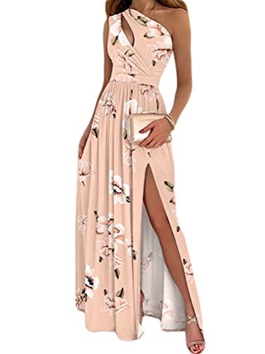 Onsoyours Abendkleid Damen Elegante Maxi Langes Kleid mit Schlitz Ballkleider Ärmellos Maxikleid Strandkleid Partykleid Cocktailkleid Festlich Kleid A Aprikose02 L von Onsoyours