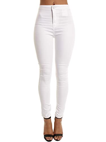 Onsoyours Baggy Jeans Damen High Waist Straight Jeans Freizeit Slim Fit Bootcut Jeanshosen Hosen A Weiß XXL von Onsoyours