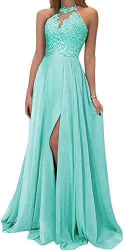 Onsoyours Ballkleider Damens Elegante Tiefe V-Ausschnitt Flügelärmel A-Linie Tüll Spitze Brautkleider Abendkleider Elegant Für Hochzeit Cocktailkleid Spitzen Kleider B Grün 38 von Onsoyours