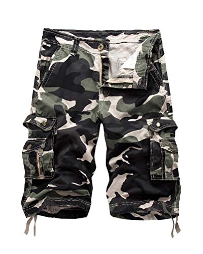 Onsoyours Bermuda Shorts Herren Sommer Kurze Hose Outdoor Casual Strandshorts Chino Cargo Shorts mit 6 Tasche Reine Farbe/Tarnung B Hell Armeegrün Large Onsoyours Bermuda Shorts Herren Sommer Kurze Hose Outdoor Casual Strandshorts Chino Cargo Shorts mit 6 Tasche Reine Farbe/Tarnung B Hell Armeegrün Large von Onsoyours