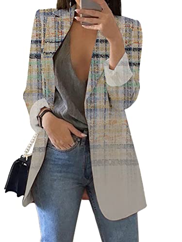 Onsoyours Blazer Cardigan Damen Business Jacke Slim Fit Anzug Kurz Trenchcoat Sakko Elegant Slim Fit Jacke Sommer Herbst Freizeit Coat Schuljacke Herbst Elegant Langarm Blazer B Bohnengrau S von Onsoyours