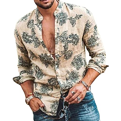 Onsoyours Blumen Hemden Herren Bunte Hemden Langarmhemd Muster Freizeitshemd Langarm Leopard Print Gedruckt Hemd Casual Shirt Slim Fit P Schwarz S von Onsoyours