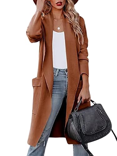 Onsoyours Cardigan Damen Lang Cardigan Strickjacke Langarm Strickmantel Strickpullover Herbst Winter Outwear mit Kapuze C Braun L Onsoyours Cardigan Damen Lang Cardigan Strickjacke Langarm Strickmantel Strickpullover Herbst Winter Outwear mit Kapuze C Braun L von Onsoyours