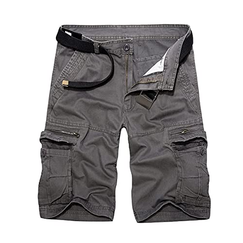 Onsoyours Cargo Shorts Herren Vintage Kurze Hose Bermuda Shorts Sommer Sweatshorts Mit Taschen Sporthose Für Freizeit Sport Hose Jogginghose B Dunkelgrau L von Onsoyours