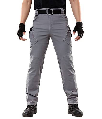 Onsoyours Cargohose Herren Vintage Militär Tactical Hosen mit Stretch Arbeitshose Outdoor Viele Taschen Leichte Combat Tactical Hose Ranger Hose für Jagd Wandern A Hellgrau XL von Onsoyours